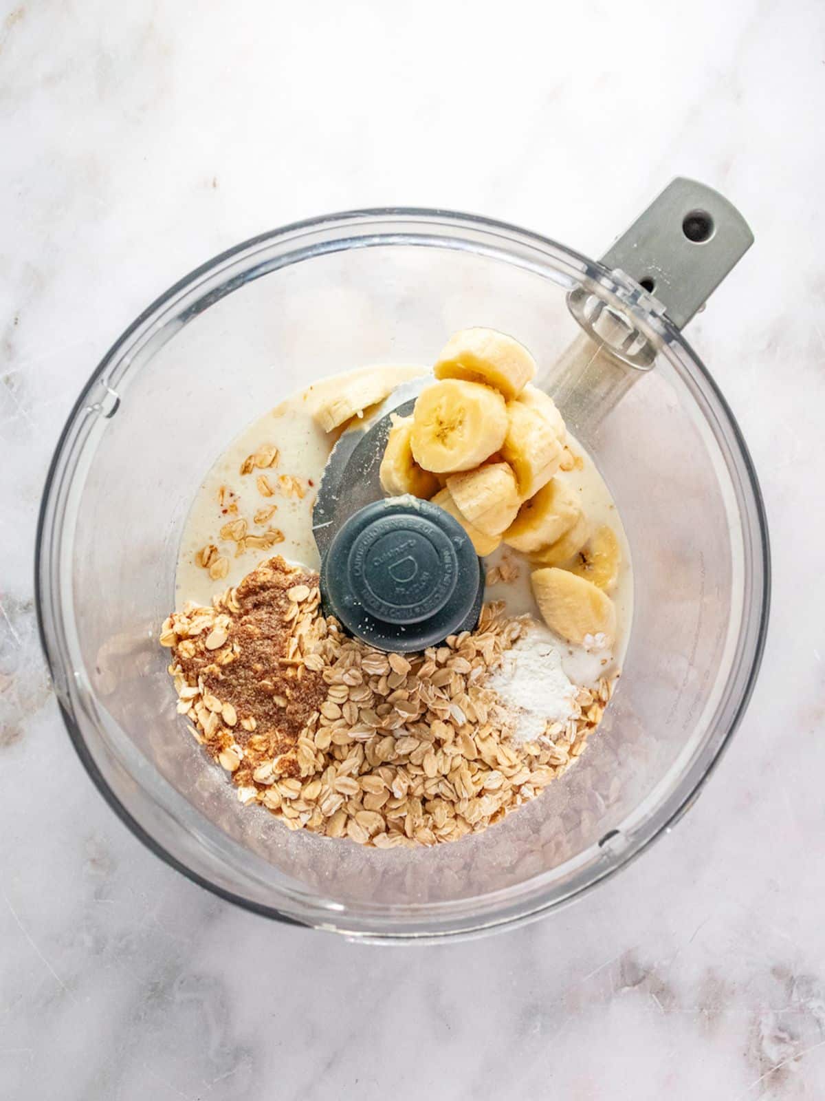 Ingredients added to a blender.