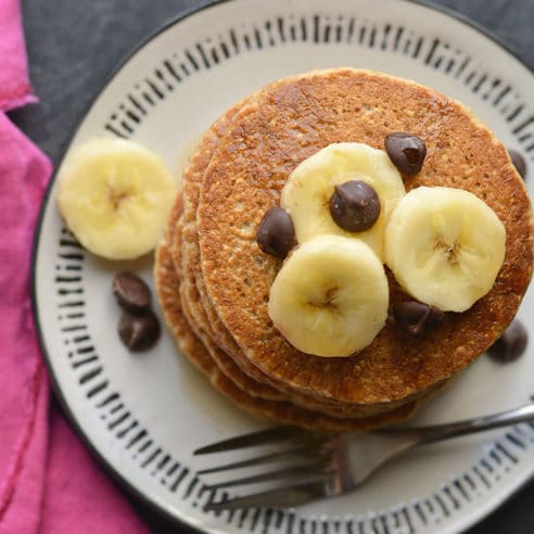 Healthy Banana Oat Pancakes Low Calorie, GF - Skinny Fitalicious®