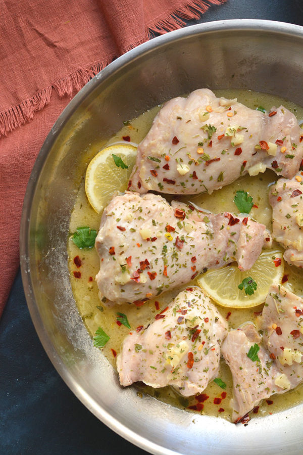 Health Lemon Garlic Chicken {GF, Low Calorie} Skinny Fitalicious®