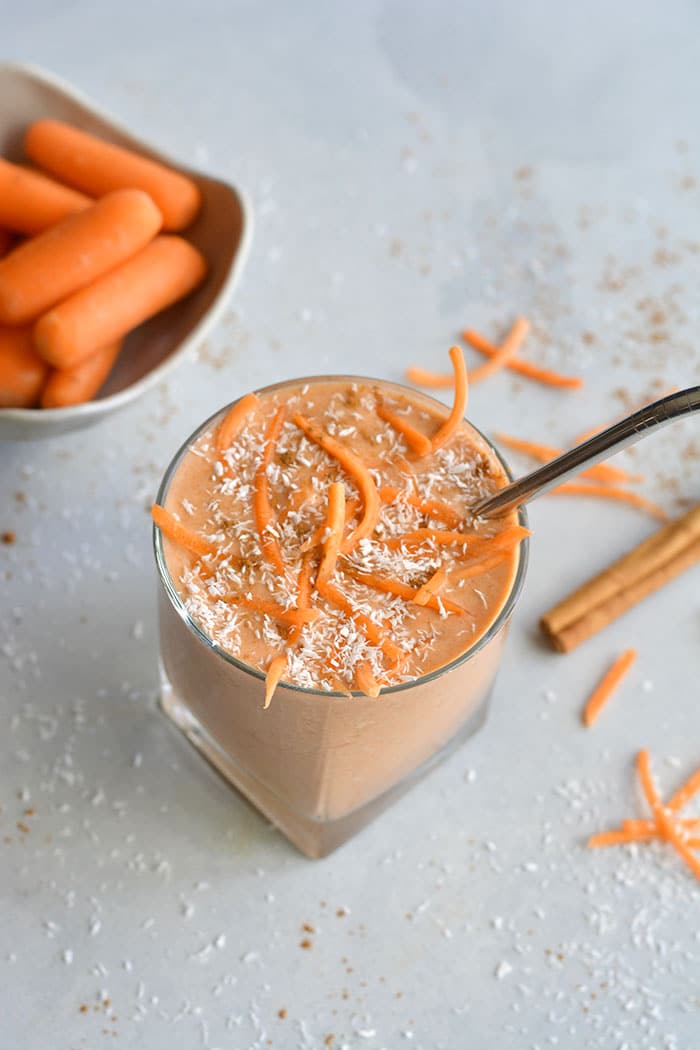 Carrot Cake Protein Smoothie - healthy eating - weight loss