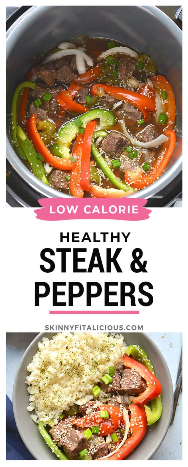 Instant Pot Healthy Steak & Peppers {GF, Low Calorie