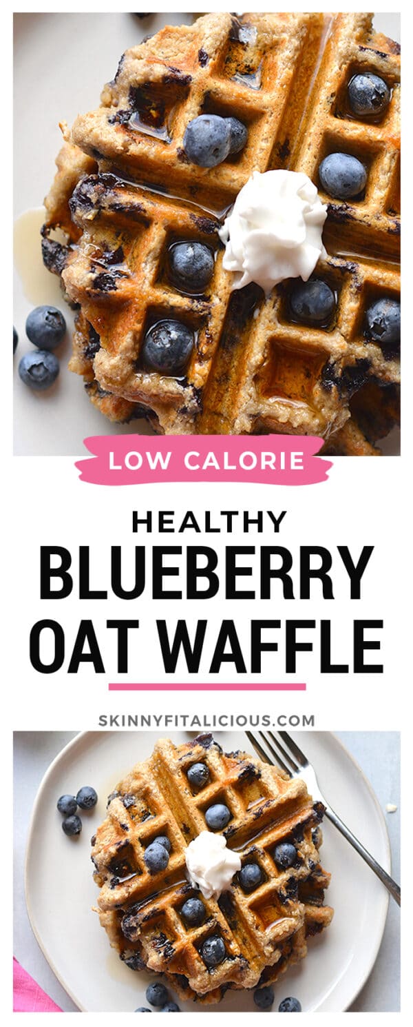 Healthy Blueberry Oat Waffles {GF, Low Calorie} Skinny Fitalicious®