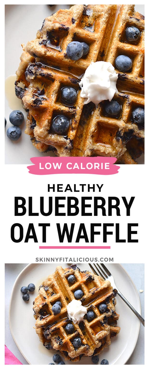 Healthy Blueberry Oat Waffles {GF, Low Calorie} Skinny Fitalicious®
