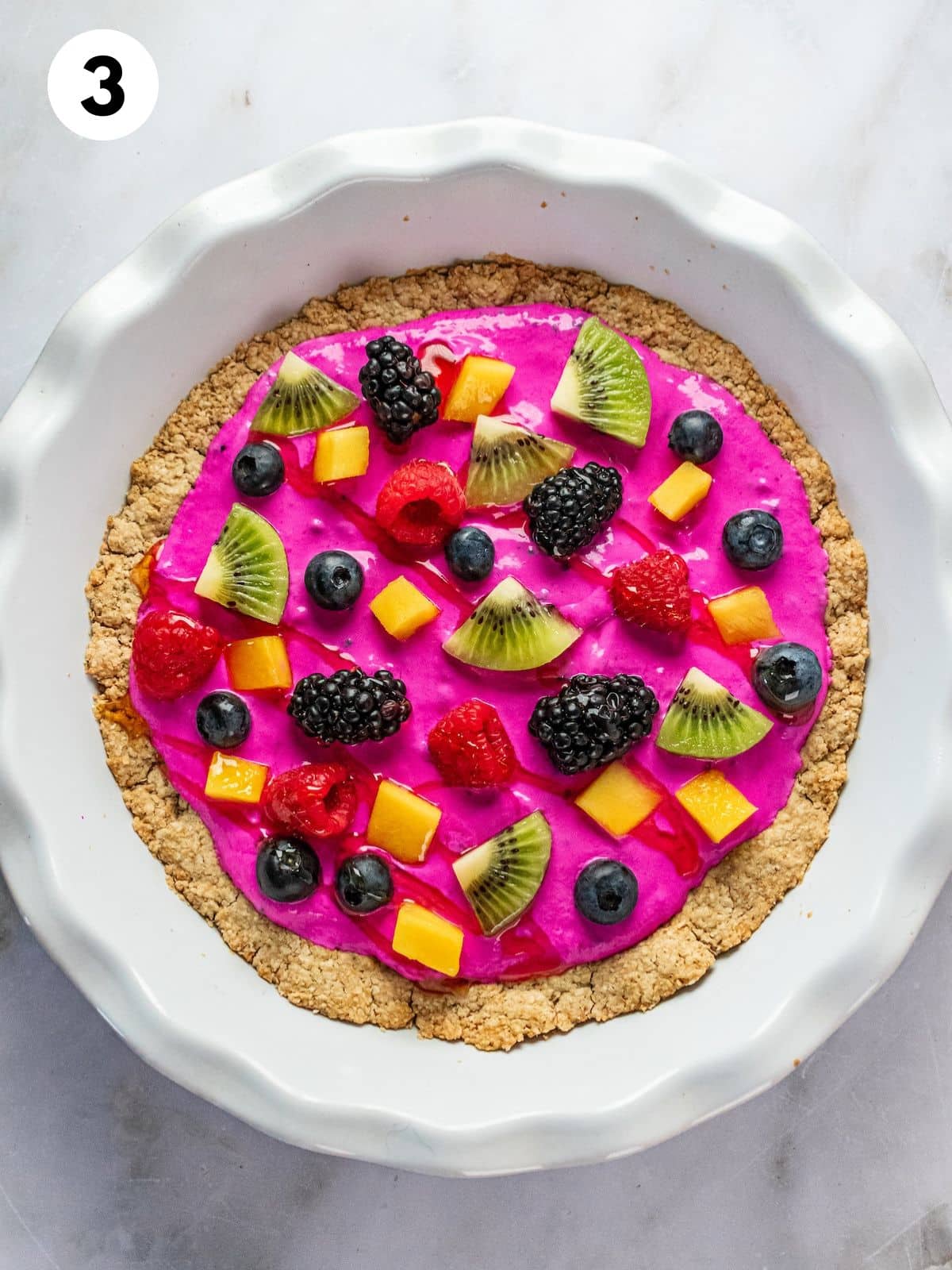Fruit added on top.