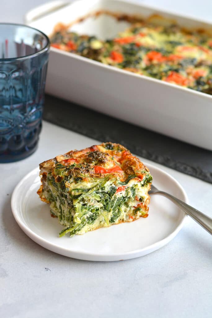 High Protein Veggie Egg Bake {Low Cal, Low Carb} Skinny Fitalicious®