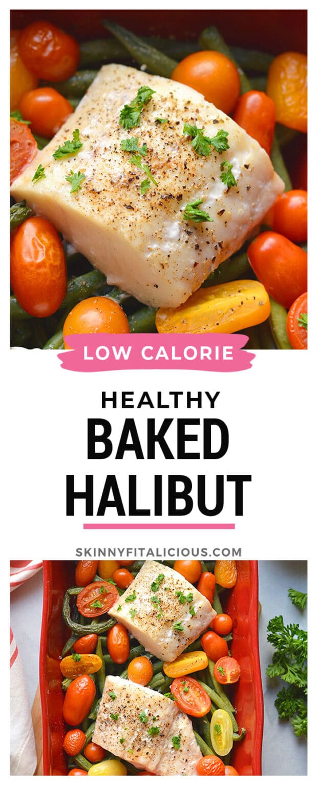 Healthy Baked Halibut {Low Carb, Low Calorie, GF} Skinny Fitalicious®