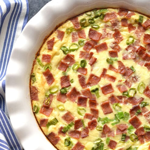 Healthy Quiche Lorraine {GF, Low Cal, Low Carb} - Skinny Fitalicious®