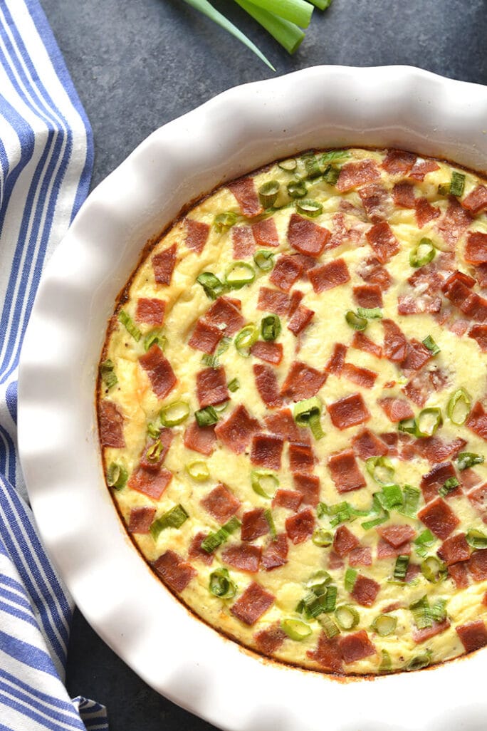 Healthy Quiche Lorraine {gf, Low Cal, Low Carb} - Skinny Fitalicious®