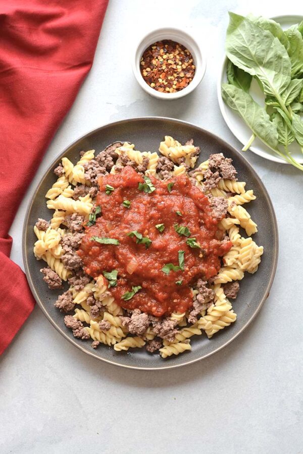 Healthy Crockpot Tomato Sauce {Low Calorie, GF} Skinny Fitalicious®