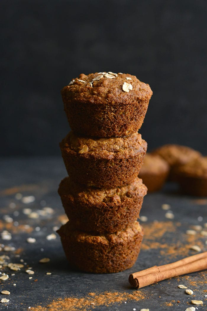 four muffins stacked