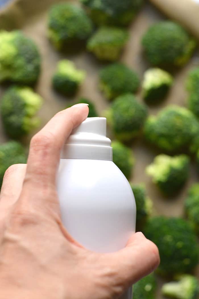 cooking spray bottle with broccoli