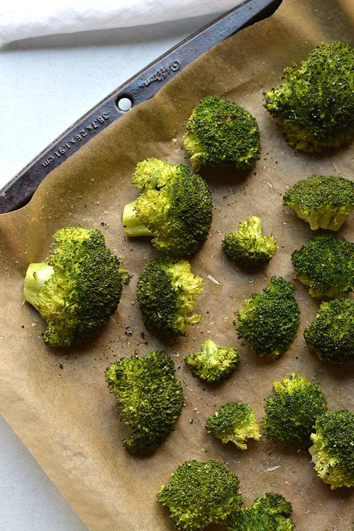 broccoli roasted on a sheet pan