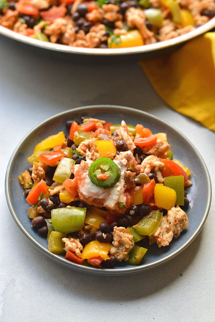 Healthy Turkey Skillet Burrito {GF, Low Calorie} - Skinny ...