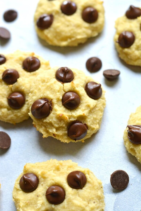 Healthy Banana Almond Flour Cookies are a low calorie cookie recipe made better for you, gluten free and dairy free with just 4 ingredients!