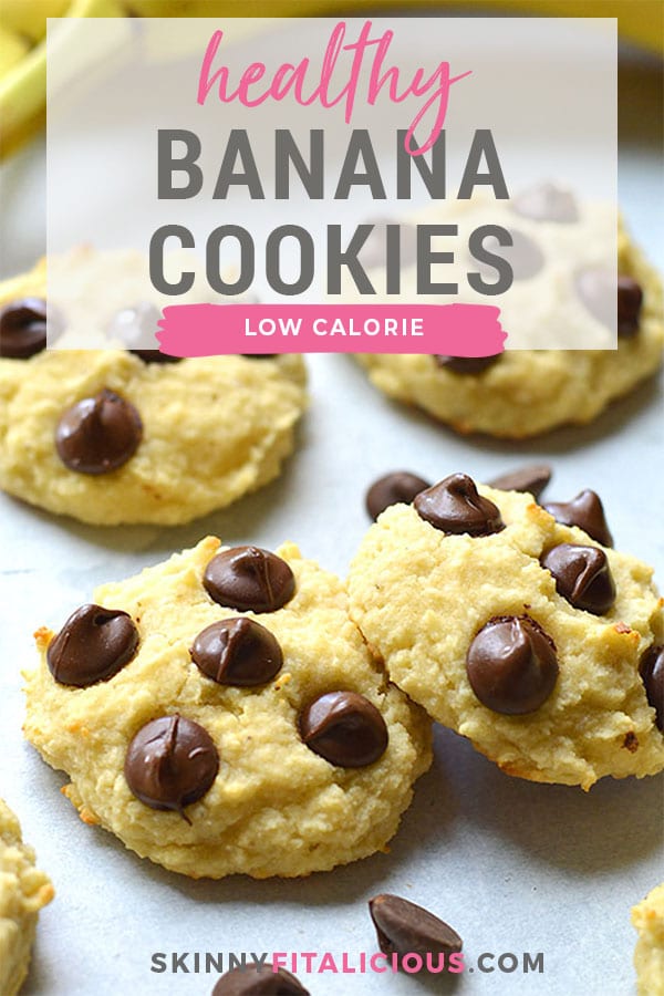 Healthy Banana Almond Flour Cookies are a low calorie cookie recipe made better for you, gluten free and dairy free with just 4 ingredients!