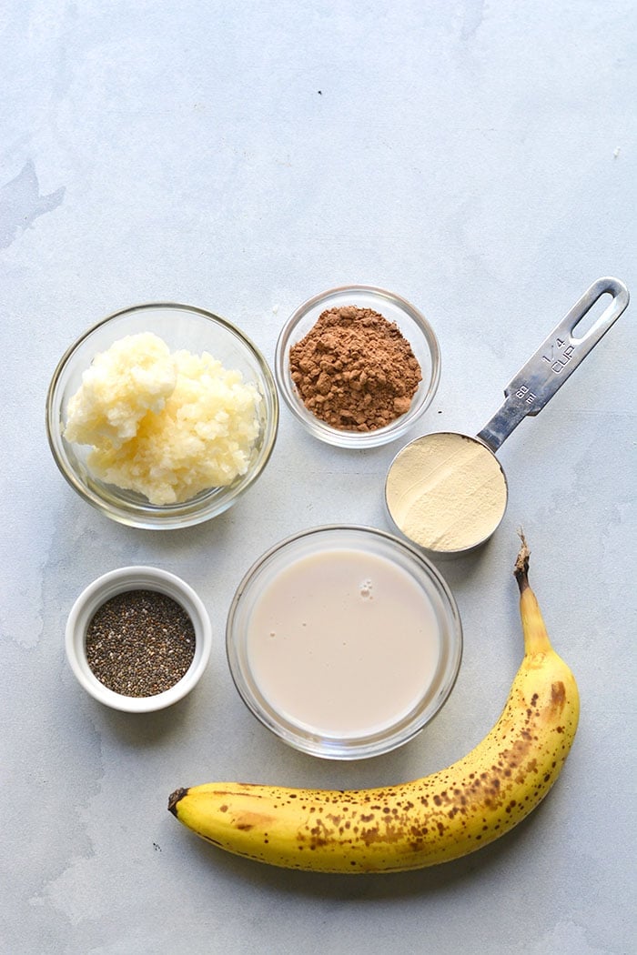 ingredients for a chocolate smoothie recipe