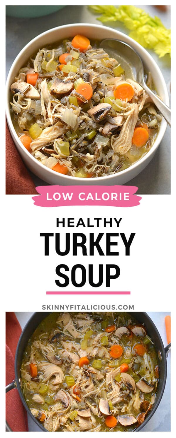 Healthy Turkey Wild Rice Soup Skinny Fitalicious®