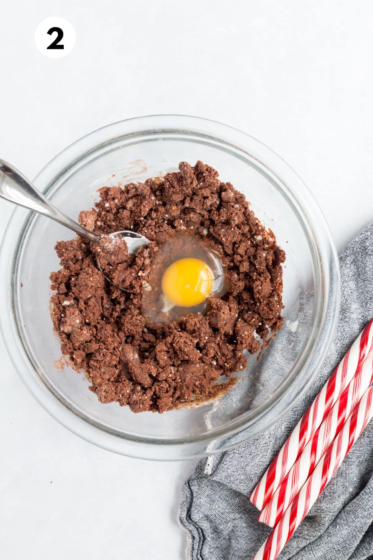 Wet ingredients for making these cookies added to the dry ingredients.
