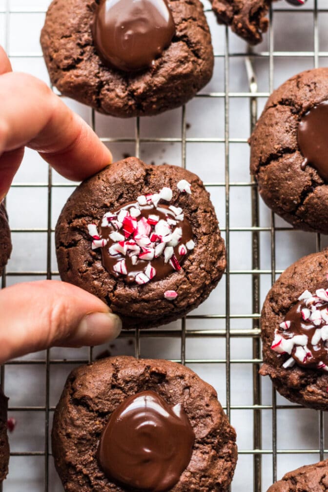 Healthy Chocolate Thumbprint Cookies {GF} Skinny Fitalicious??