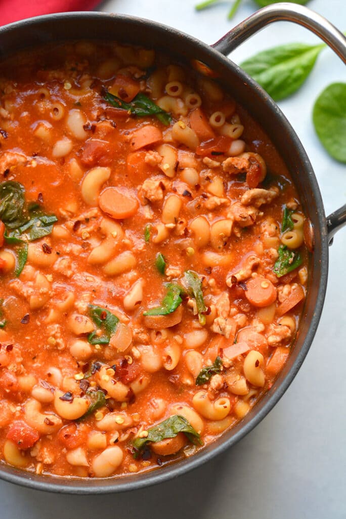 Healthy Pasta e Fagioli {GF, Low Calorie} - Skinny Fitalicious®