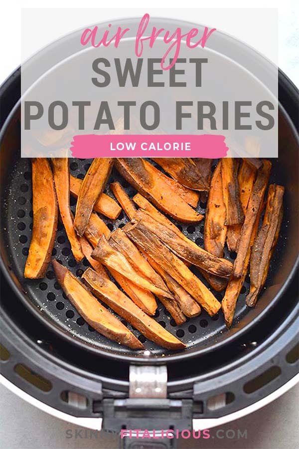 Healthy Air Fryer Sweet Potato Fries are a low calorie side made easy in an air fryer. Deliciously crispy and fried without the oil.