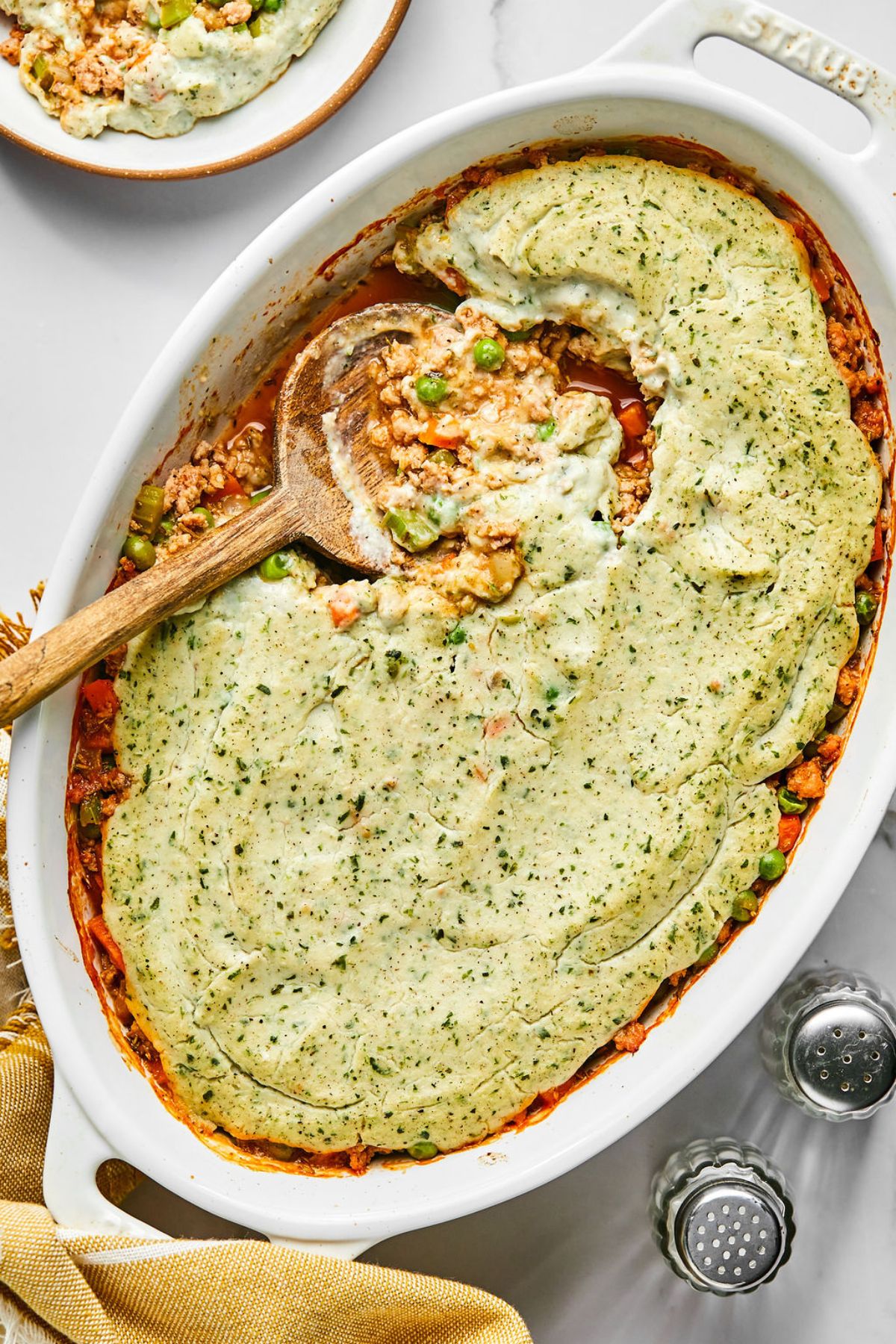 Healthy sheperds pie in a dish.