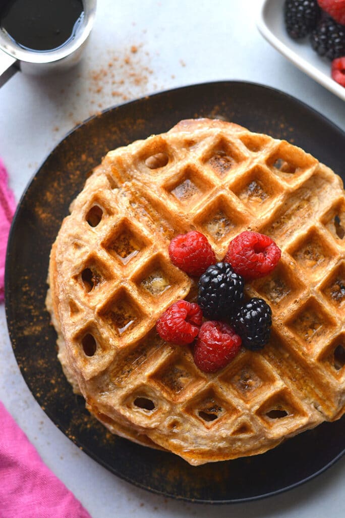 Healthy Cottage Cheese Waffles {GF, Low Calorie} Skinny Fitalicious®