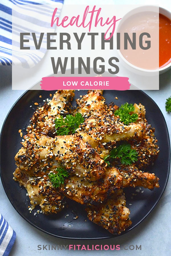 Healthy Air Fryer Everything Bagel Chicken Wings are un-breaded and air fried making them fewer calories than traditional fried wings and are gluten free.