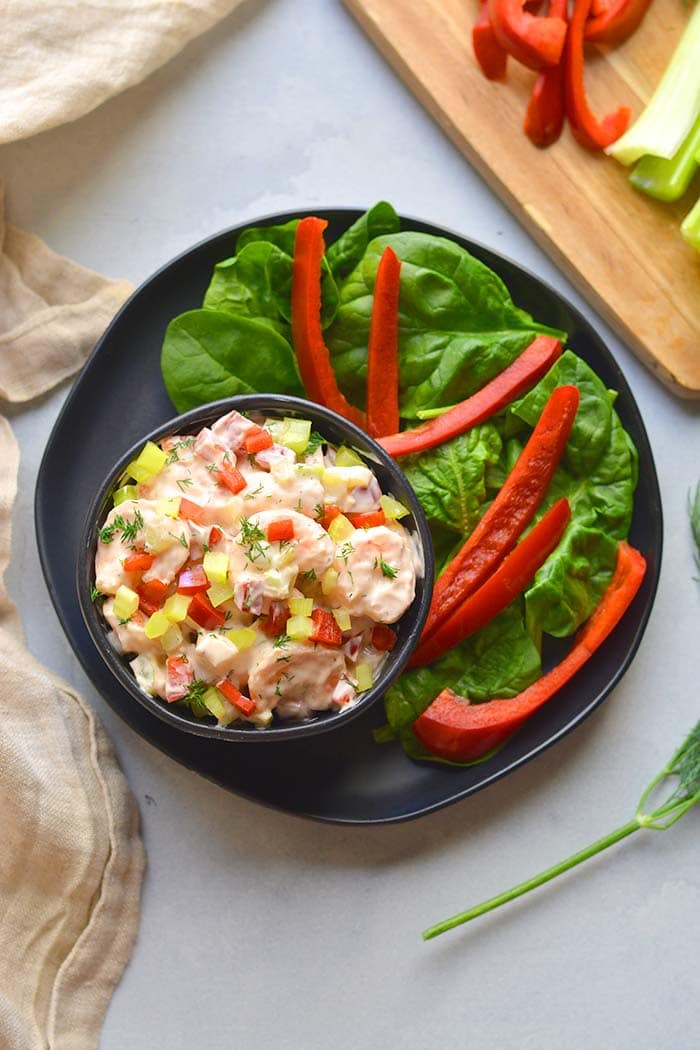 Healthy Shrimp Salad with Greek Yogurt Dressing 