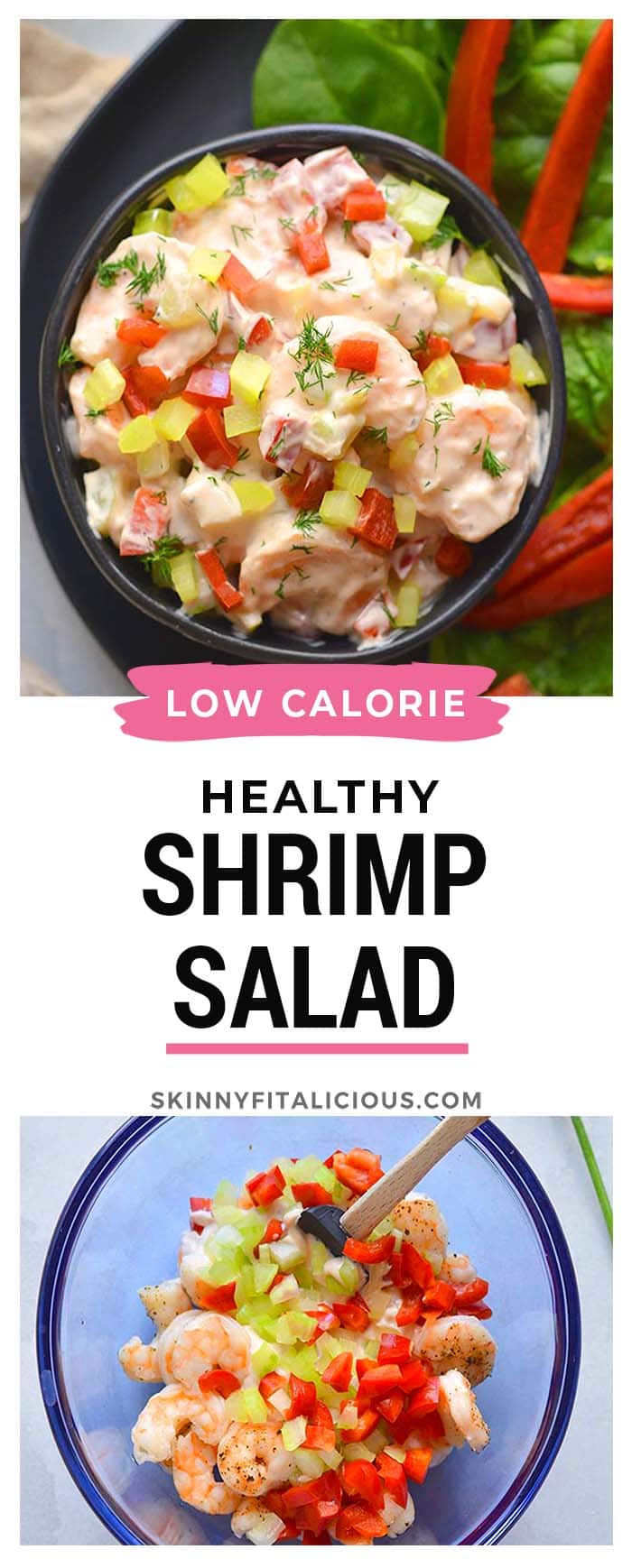 Healthy Greek Yogurt Shrimp Salad is a low calorie, low carb, high protein salad bursting with delicious flavor. A quick lunch or dinner to meal prep for an easy meal that's ready to eat!