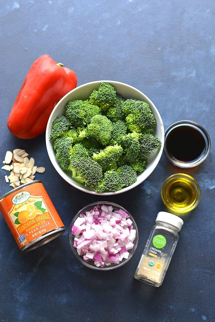 ingredients for asian broccoli salad