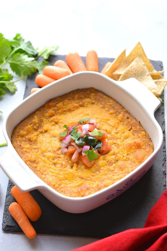 Healthy Pinto Bean Dip {GF, Low Calorie} Skinny Fitalicious®