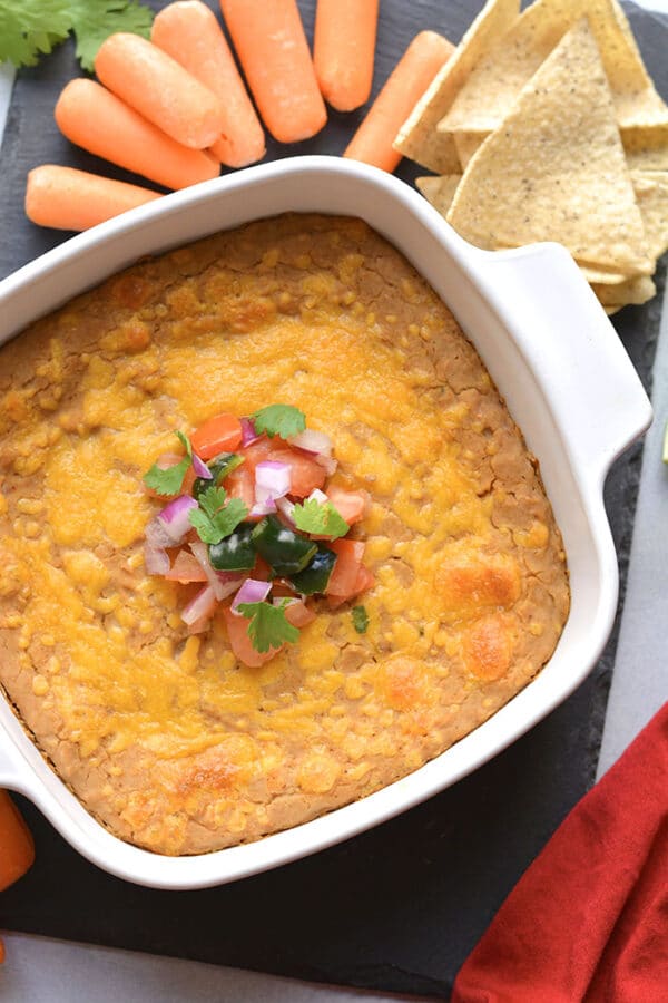 Healthy Pinto Bean Dip {GF, Low Calorie} Skinny Fitalicious®