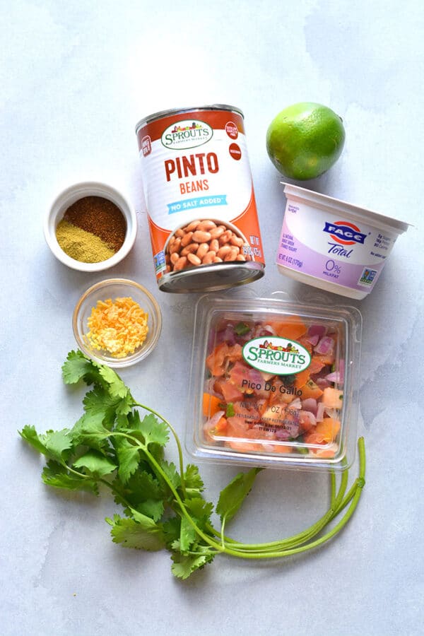 Healthy Pinto Bean Dip {GF, Low Calorie} Skinny Fitalicious®