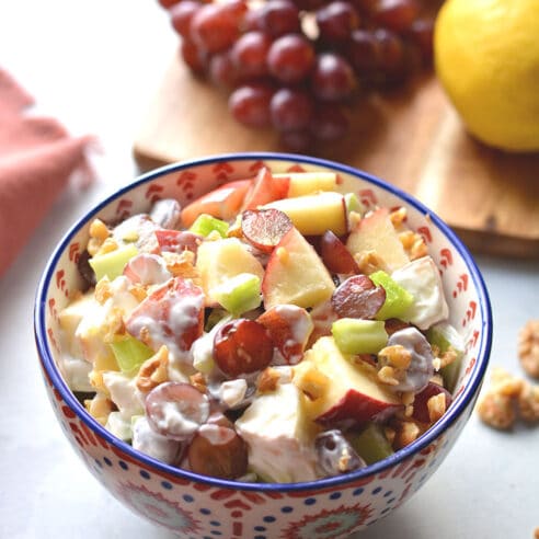 Healthy Waldorf Salad {Low Calorie, GF} - Skinny Fitalicious®