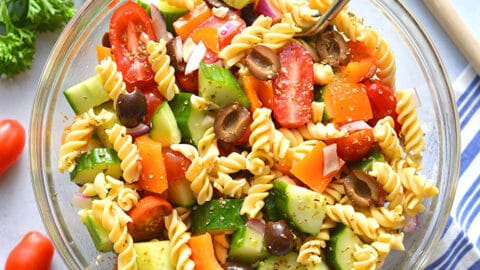 Low Calorie Pasta Salad {Low Cal, GF, Vegan} - Skinny Fitalicious®