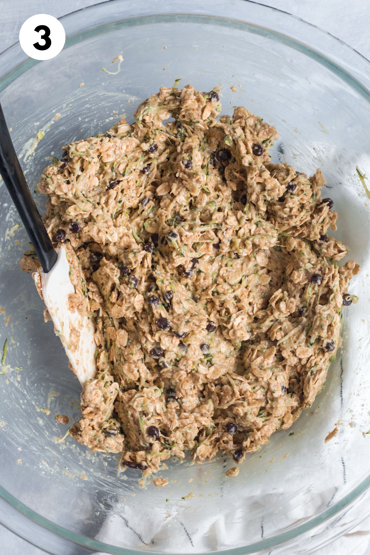 The dry and wet ingredients mixed together.