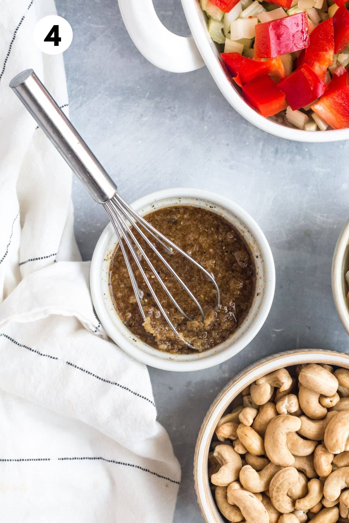 Sauce mixed in a small bowl.