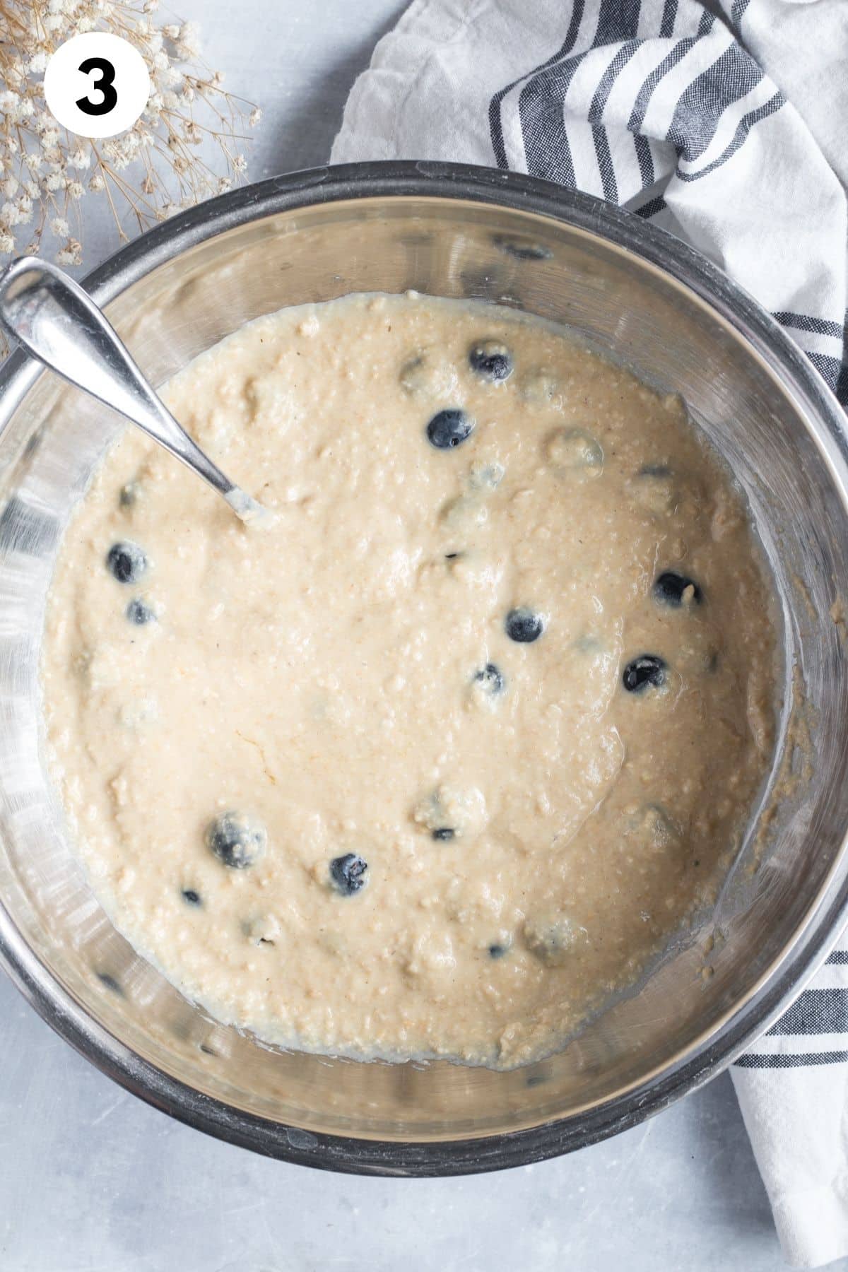 Blueberries added to the blueberry donut batter.
