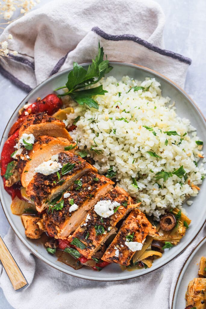 Healthy Greek Chicken Casserole {GF, Low Calorie} Skinny Fitalicious®