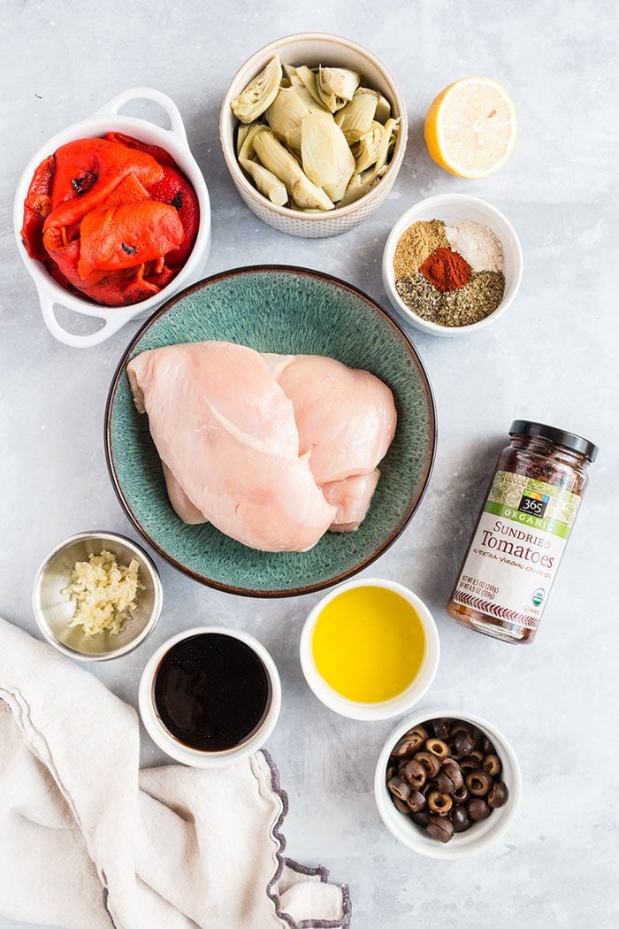 ingredients to make healthy greek chicken