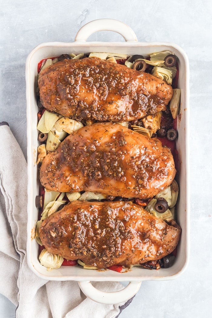 steps to make Greek chicken in the oven