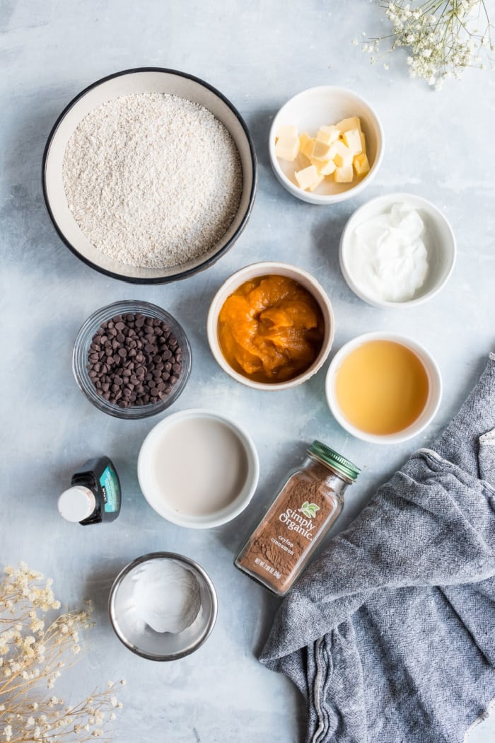 ingredients for pumpkin scones with oat flour
