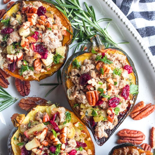 Healthy Stuffed Acorn Squash {Low Cal, GF} - Skinny Fitalicious®