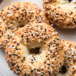 Healthy Greek Yogurt BagelsHealthy Greek yogurt bagels made gluten free and low calorie with just 5 ingredients. A high protein bagel made from scratch that's easy, better for you and so delicious!