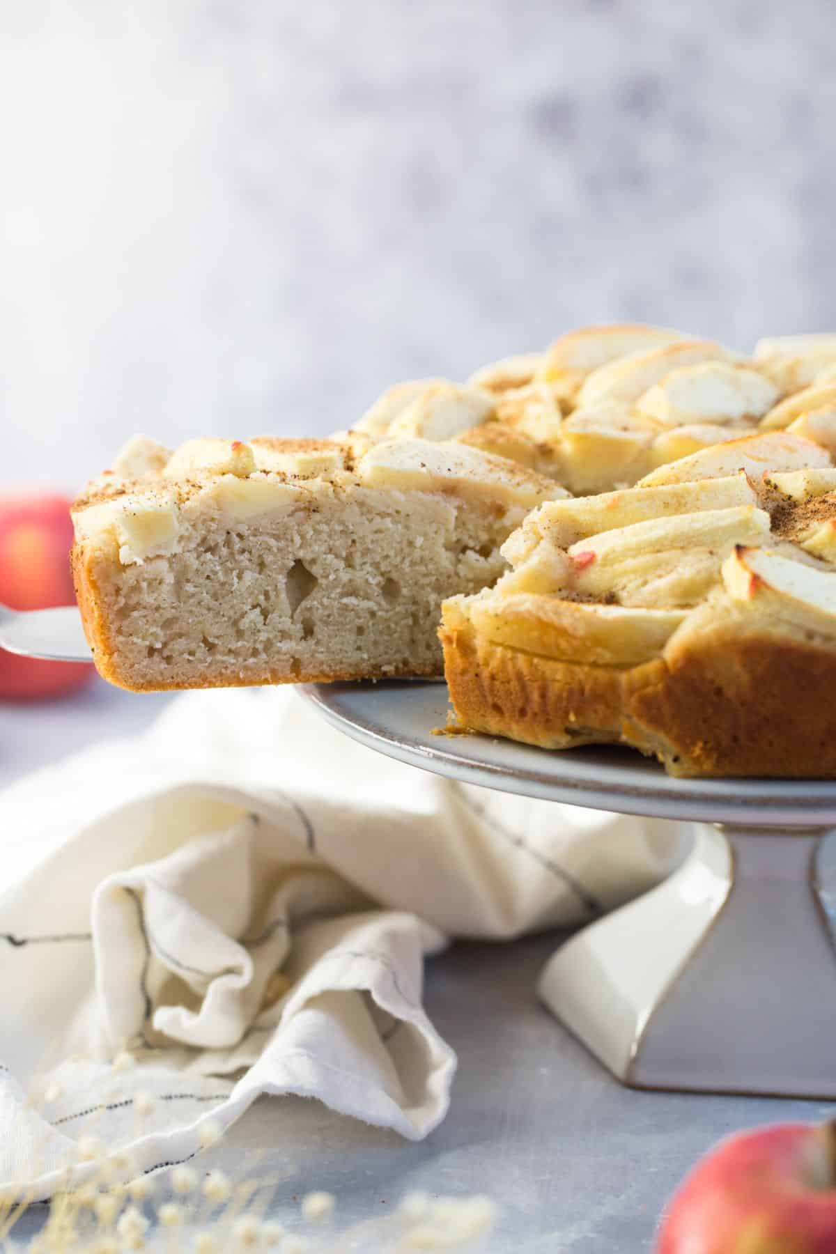 Slices of Greek yogurt cake on a plate.