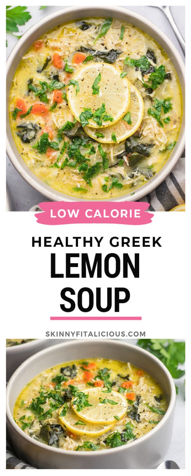 Healthy Greek Lemon Chicken Soup {Paleo, Low Cal} Skinny Fitalicious®