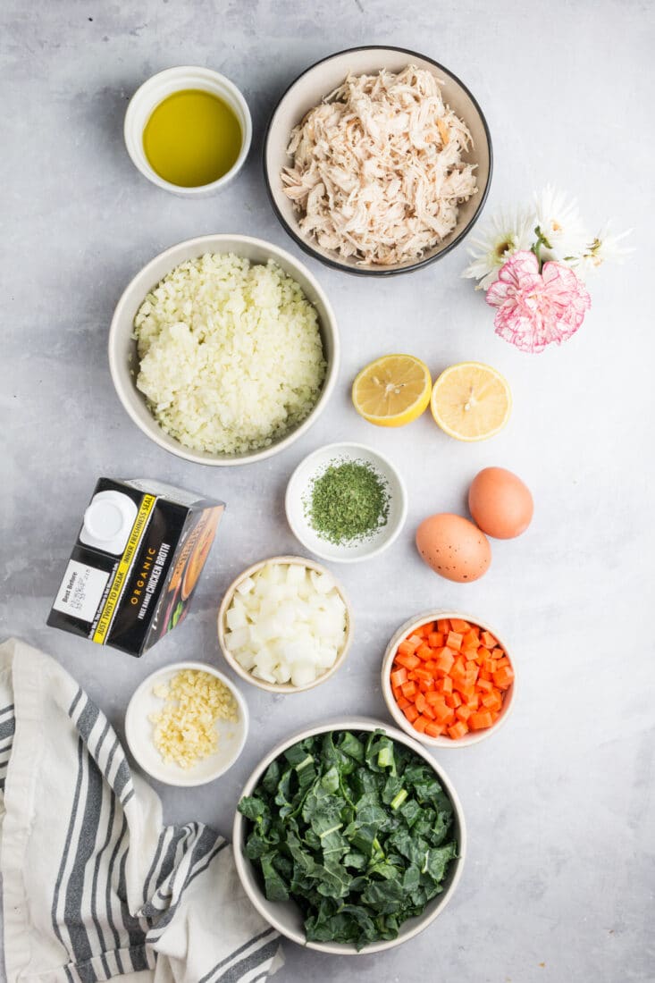 Ingredients for Greek Chicken Soup with Lemon