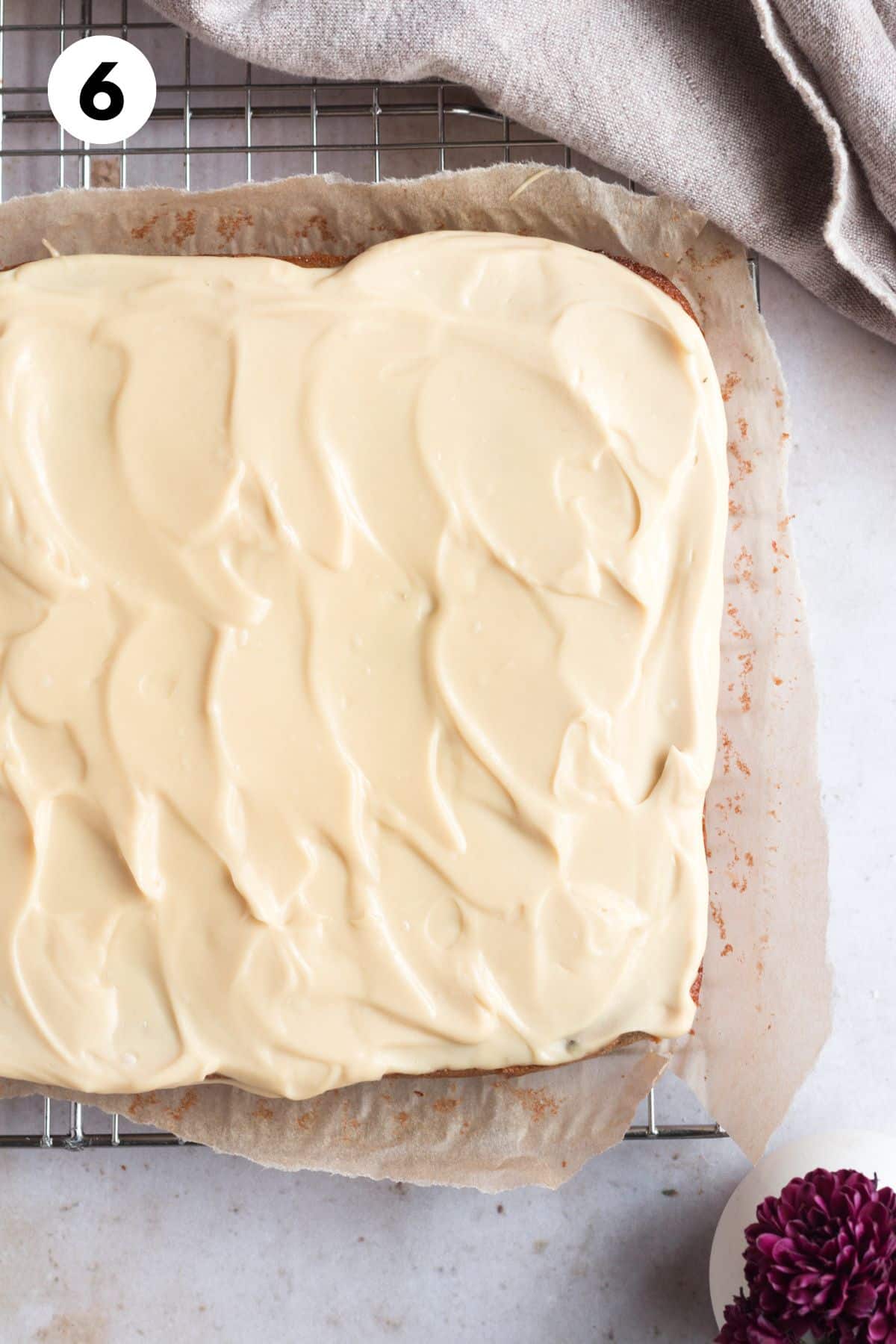 Frosted gluten free gingerbread cake.