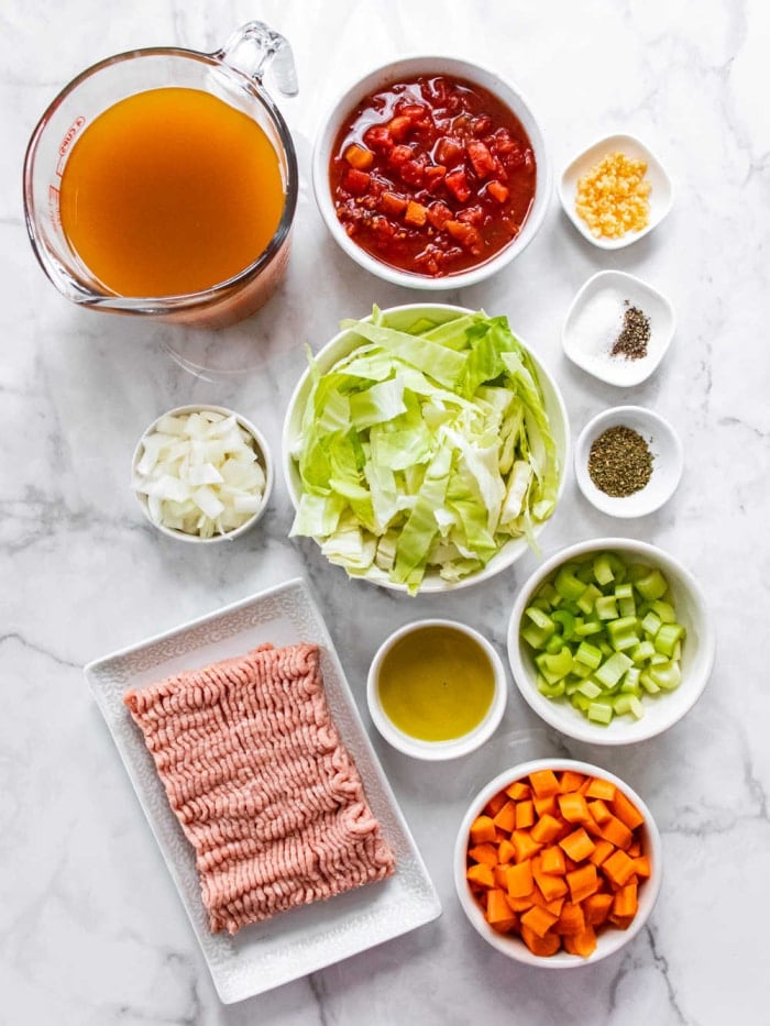 ingredients for healthy cabbage soup